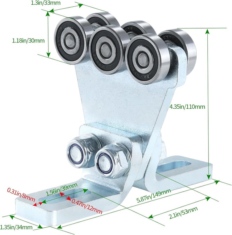 Fuperoo Electric Hoist 6 Wheel Trolley Assembly-Hoist Trolley Rollers.Ideal for Garage Hoist Systems.for use with 1-5/8" Wide and All 1-5/8" or Taller Strut Channel - Image 2